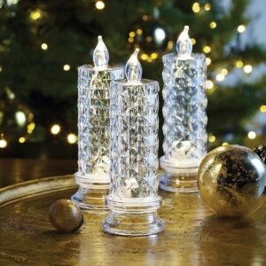 Festive LED Candle Trio